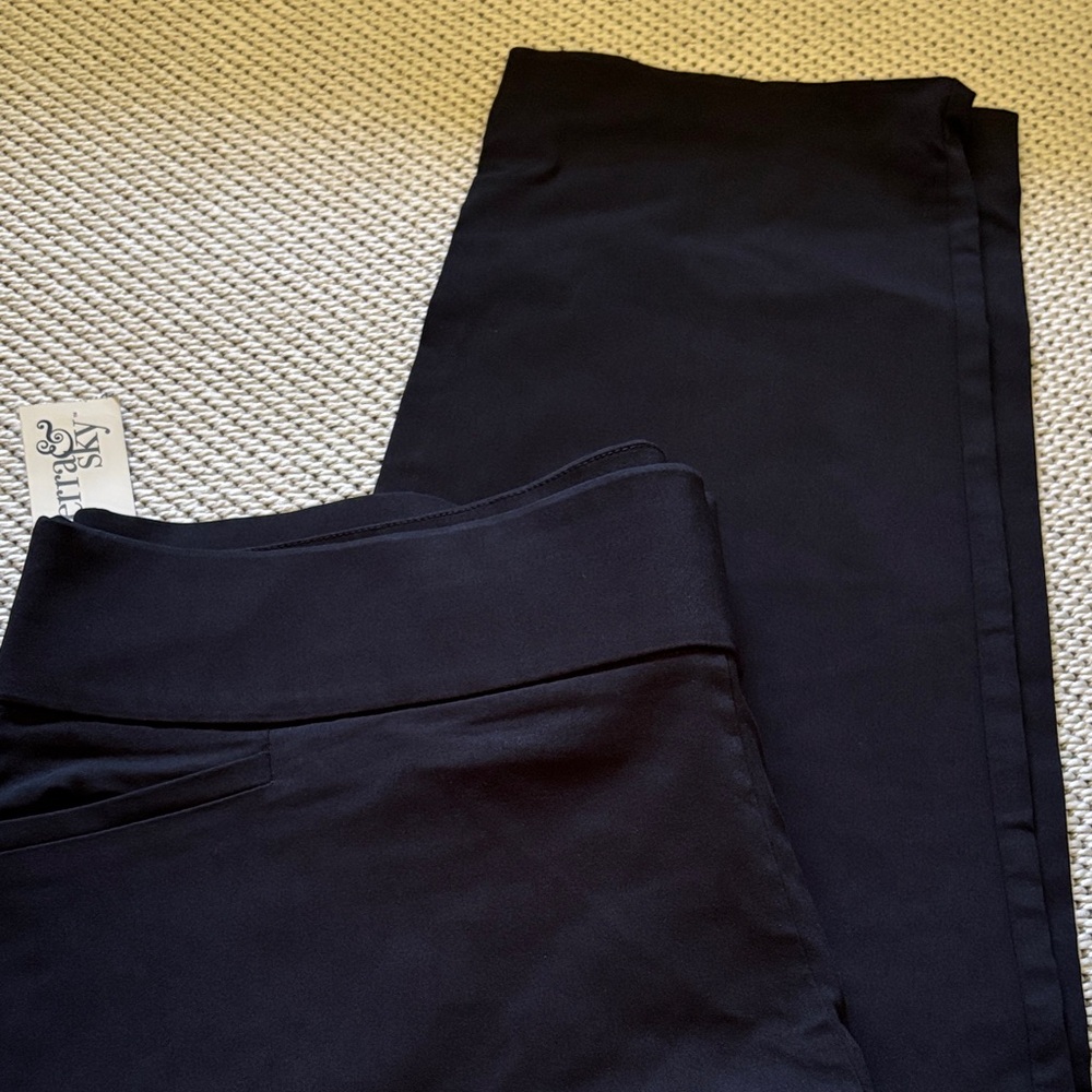 Pants straight womens new size 2X(20W-22W)74% rayon 22%nylon spandex terra & sky